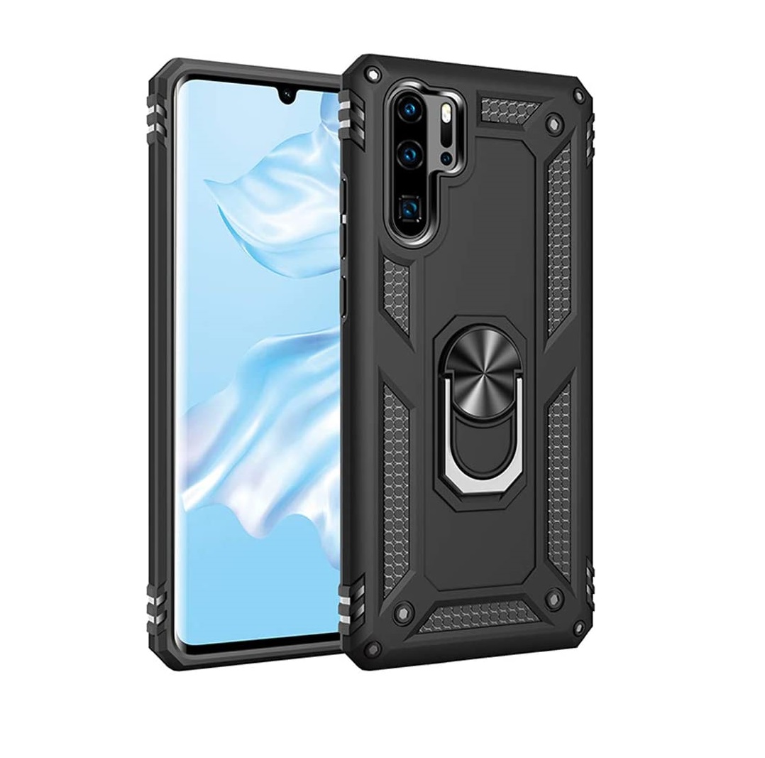 Protectores para celular  para Huawei  P30 Pro Funda reforzada con anillo v2 Negro