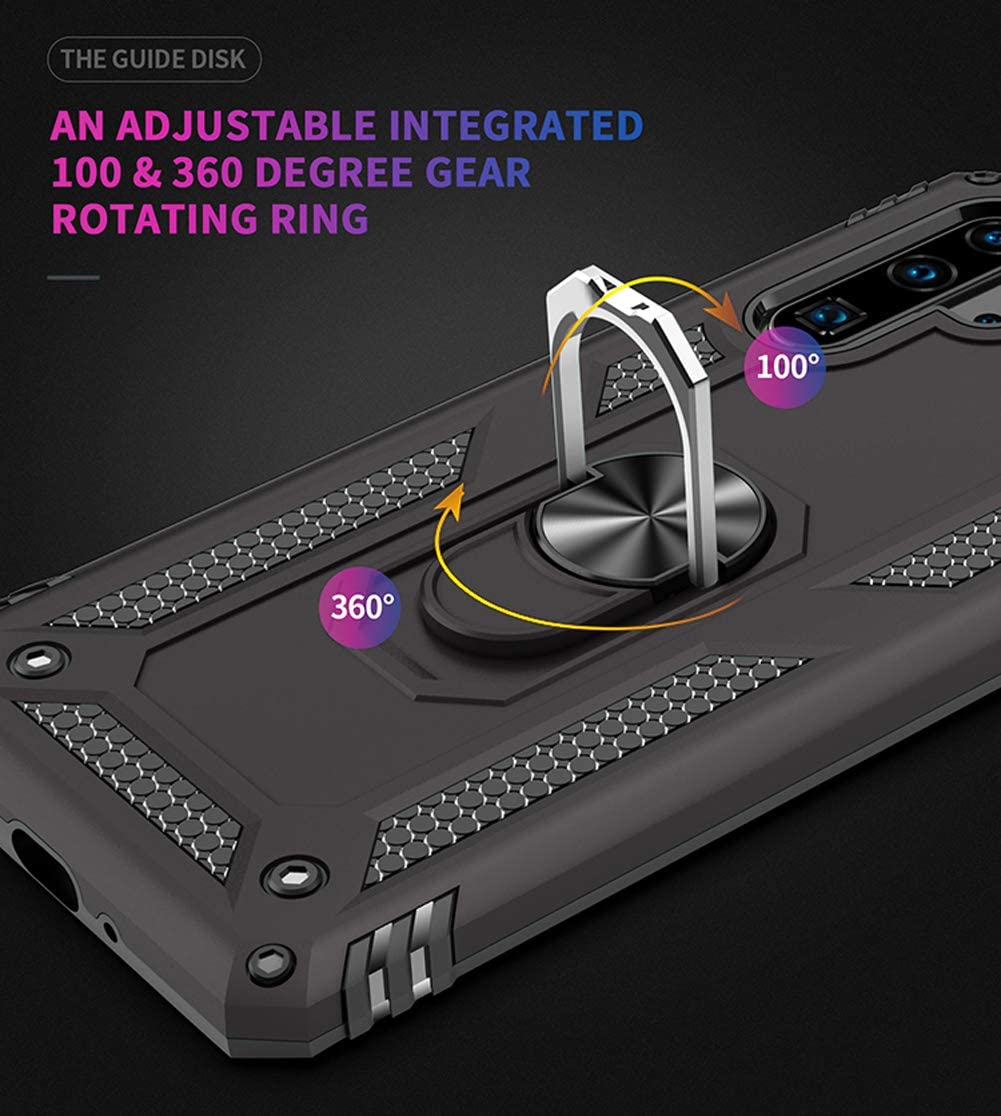 Protectores para celular  para Huawei  P30 Pro Funda reforzada con anillo v2 Negro