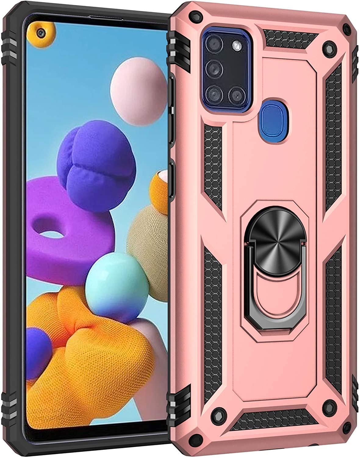 Protectores para celular  para Samsung  A21S Funda reforzada con anillo v2 Cobre