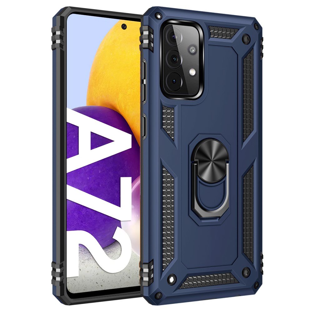 Protectores para celular  para Samsung  A72 Funda reforzada con anillo v2 Azul
