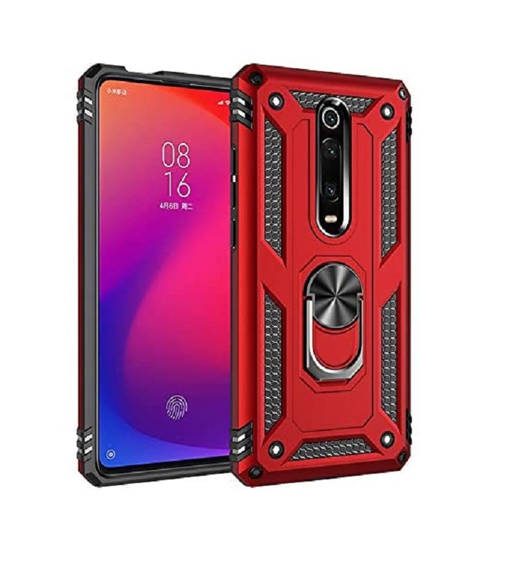 Protectores para celular  para Xiaomi  Mi 9T Funda reforzada con anillo v2 Rojo