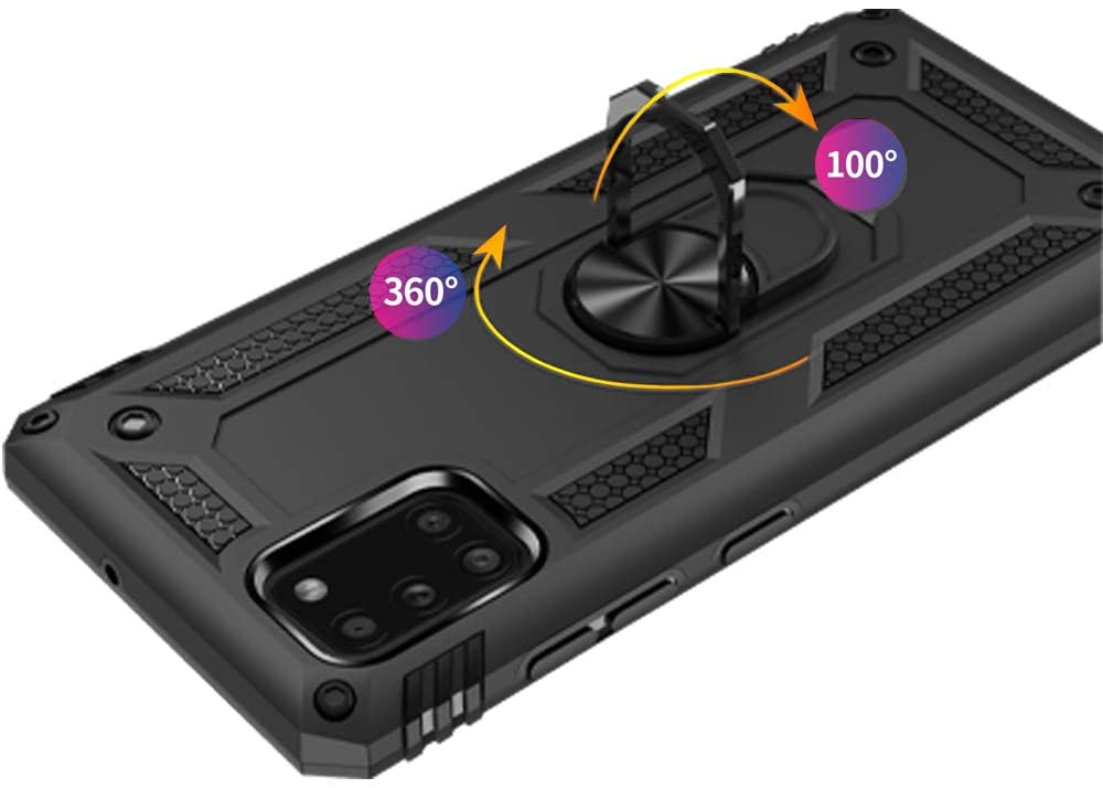 Protectores para celular  para Samsung  A31 Funda reforzada con anillo v2 Negro