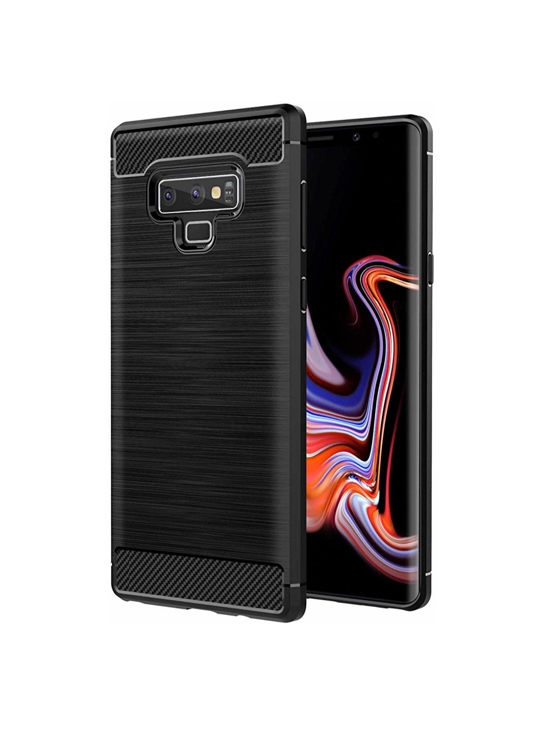 Protectores para celular  para Samsung  Note 9 Funda de tpu fibra de carbono Negro