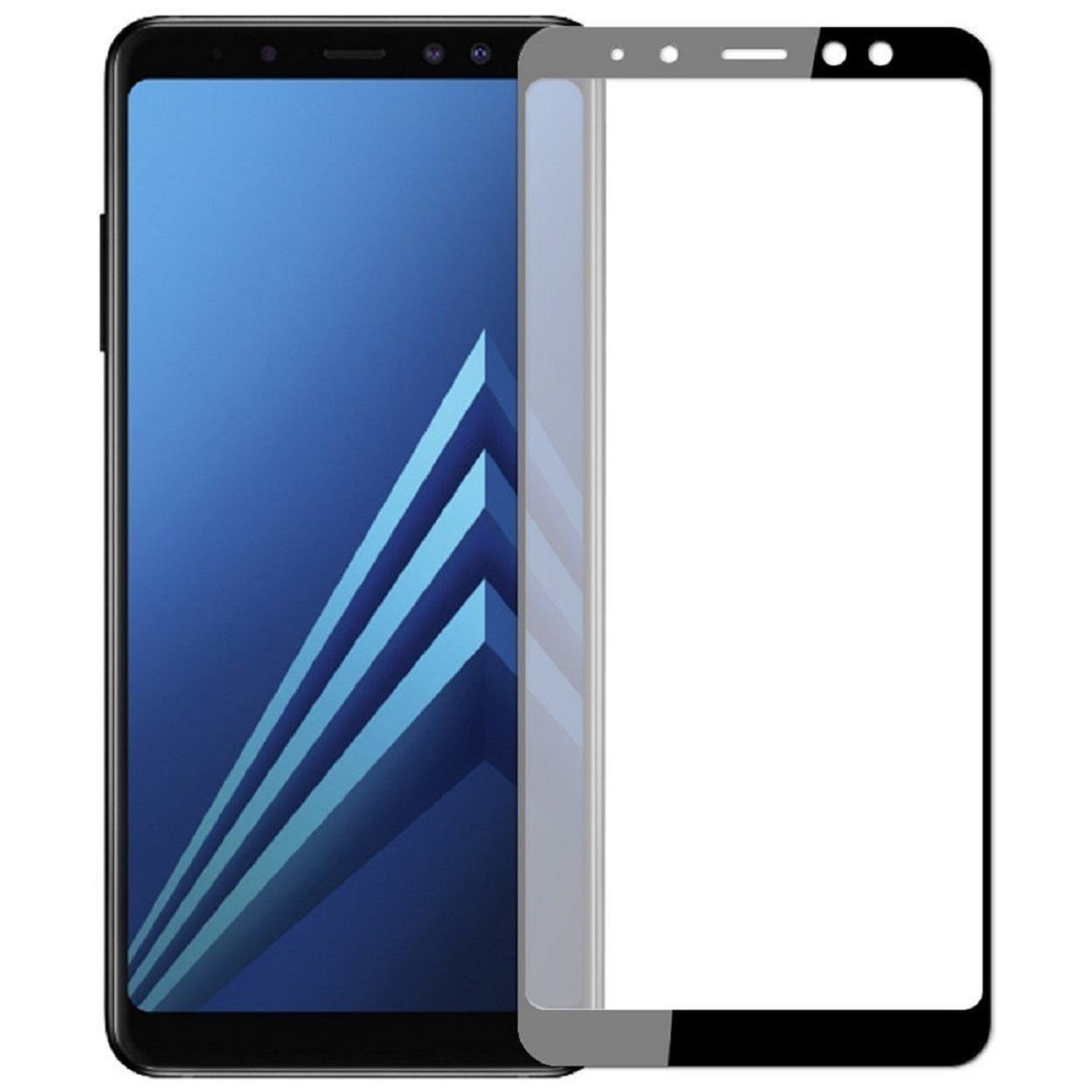 Protectores para celular  para Samsung  A8 Plus 2018 Templado pantalla full cover Negro