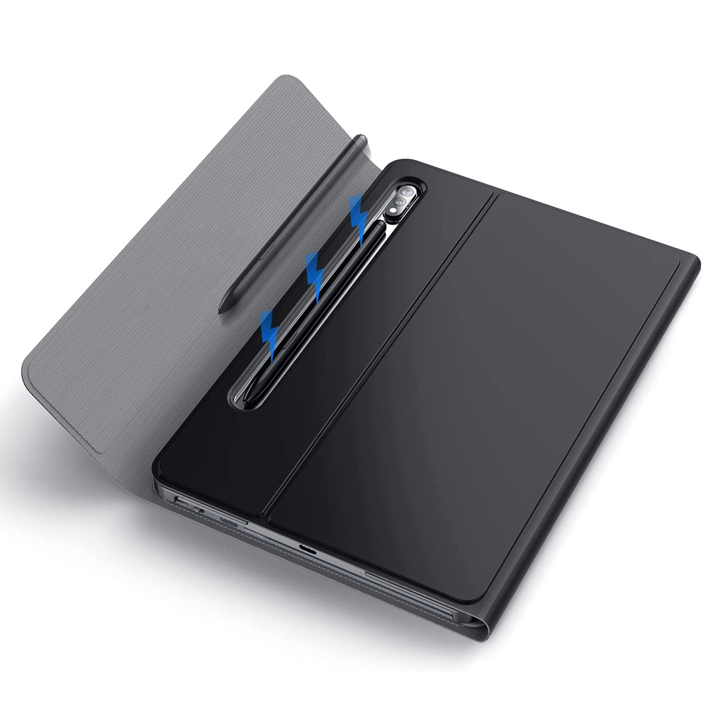 Protectores para Tablet  para Samsung  Galaxy Tab S7 (Sm-T870) Funda flip cover con teclado Negro