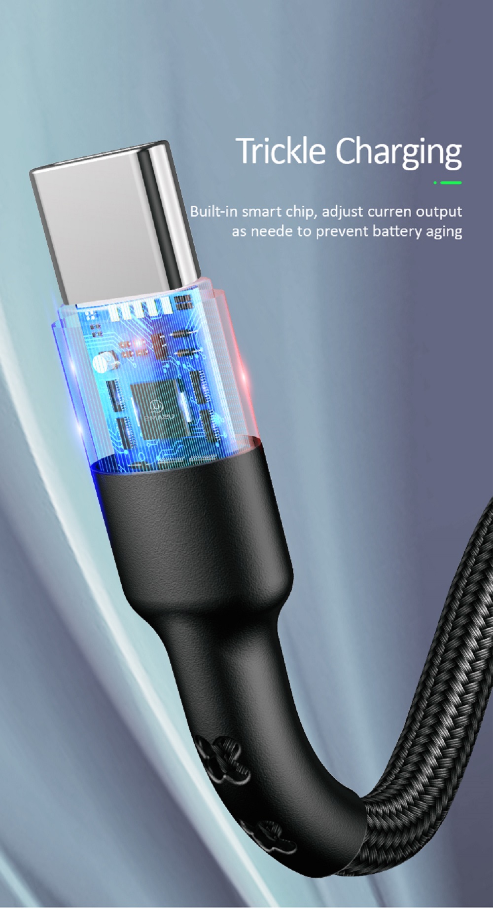 Accesorios y Gadgets  Cable  de datos usb tipo c U26 3A 1mt US-SJ313 Negro