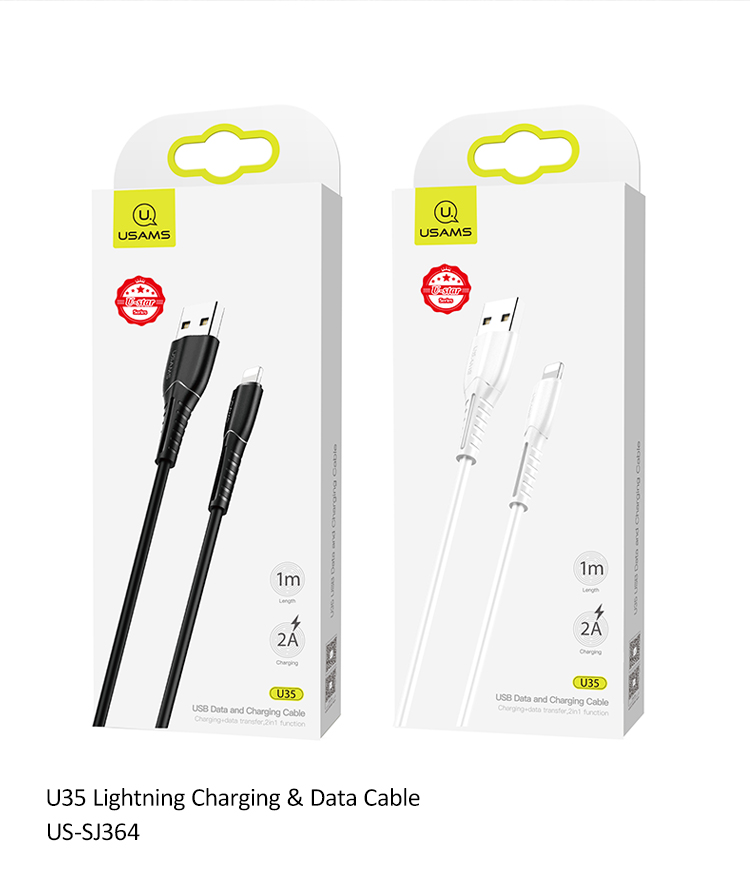 Accesorios y Gadgets  Cable  de datos usb lightning U35 2A 1mt US-SJ364 Blanco