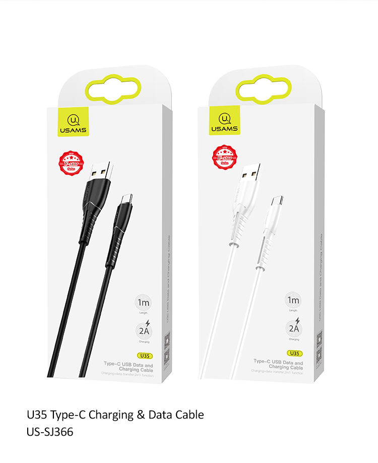 Accesorios y Gadgets  Cable  de datos usb tipo c U35 2A 1mt US-SJ366 Blanco