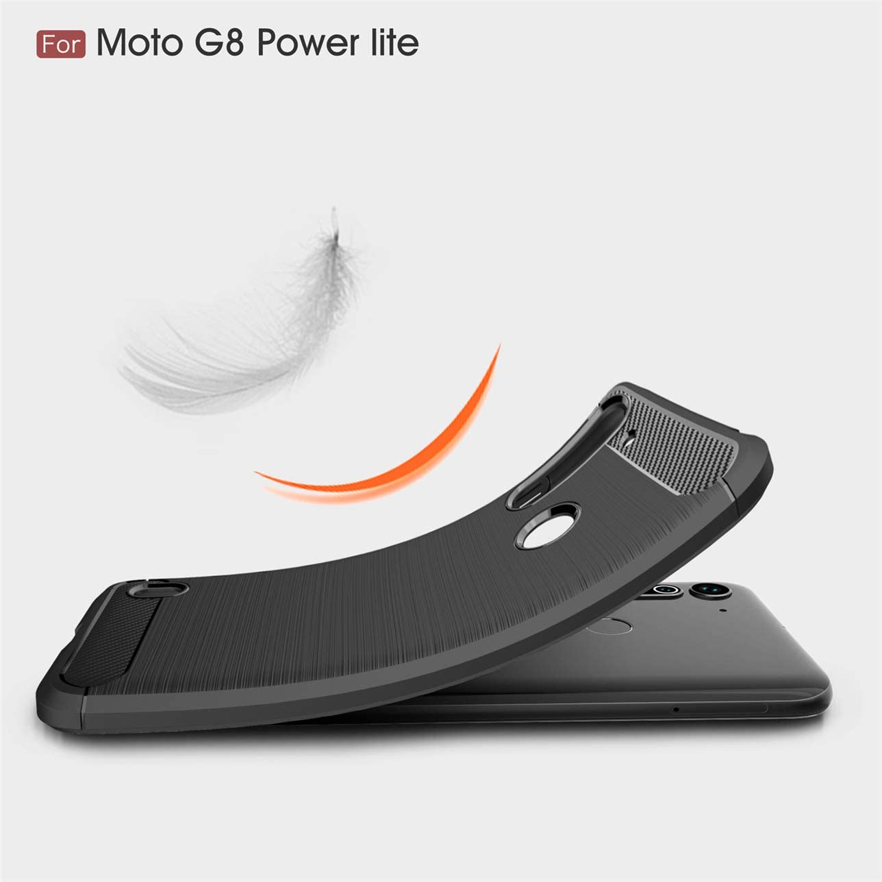 Protectores para celular  para Motorola  Moto G8 Power Lite Funda de tpu fibra de carbono Negro