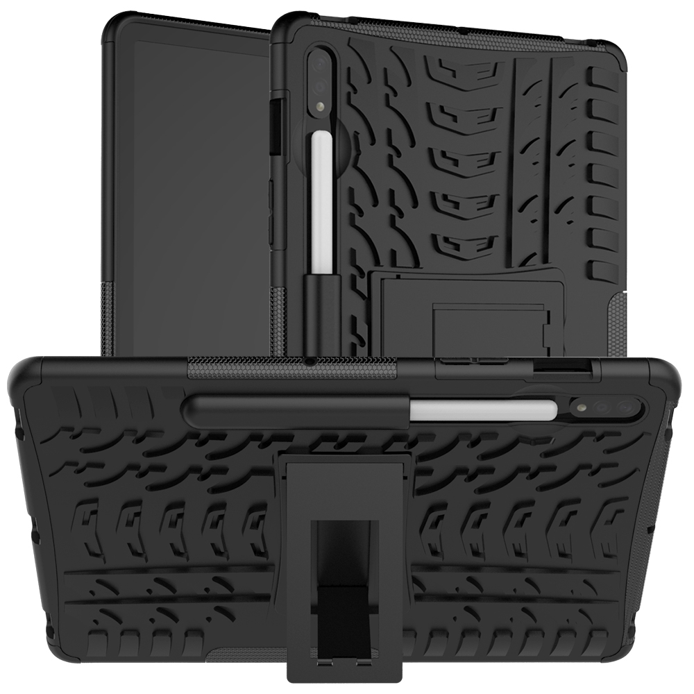 Protectores para Tablet  para Samsung  Galaxy Tab S7 (Sm-T870) funda reforzada con soporte Negro