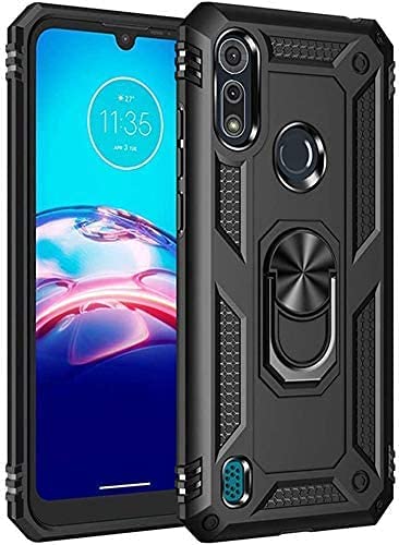 Protectores para celular  para Motorola  Moto E7i / E7i Power Funda reforzada con anillo v2 Negro