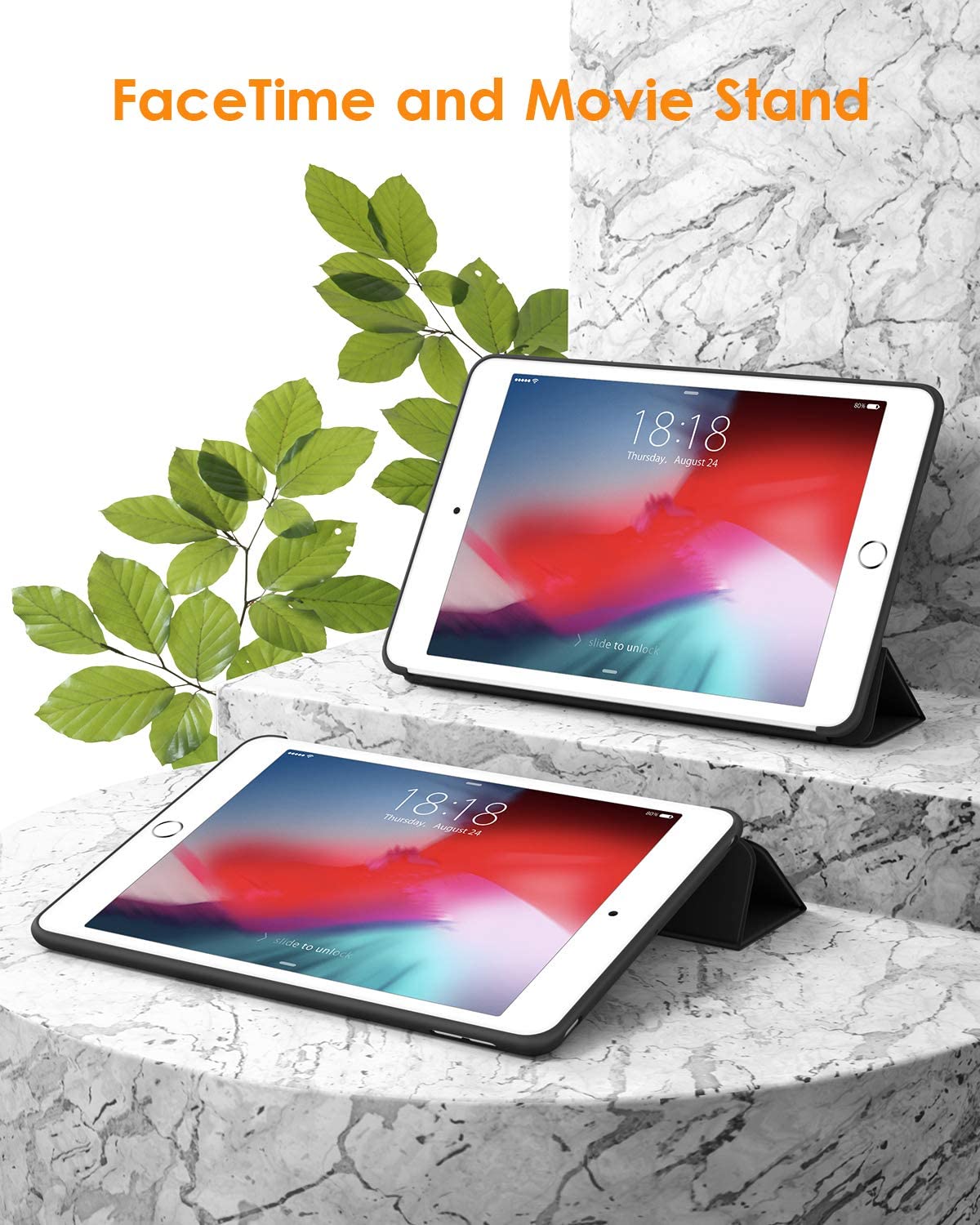 Protectores para Tablet  para Apple  iPad Mini 5 Funda flip cover tri-fold Rojo