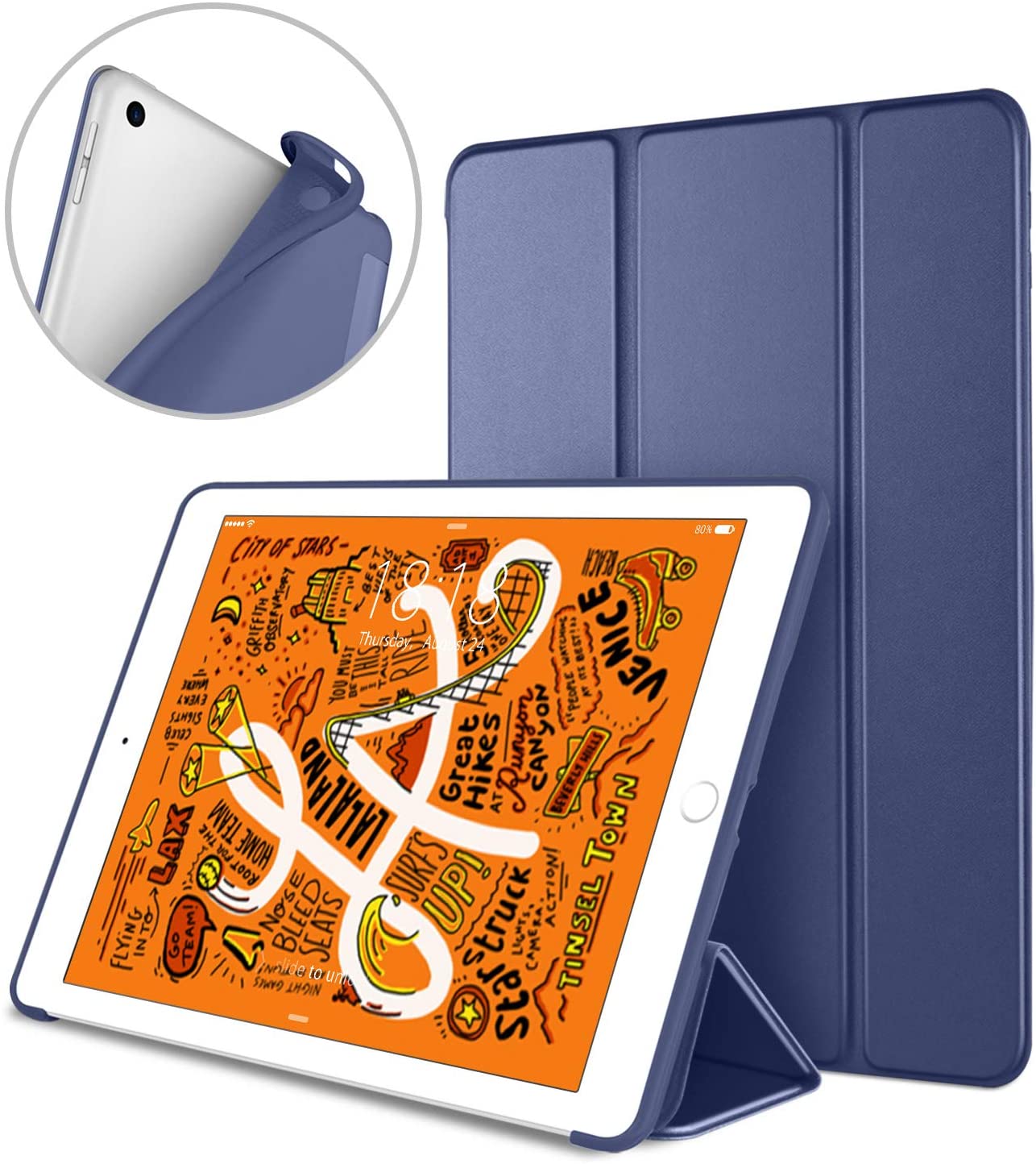 Protectores para Tablet  para Apple  iPad Mini 5 Funda flip cover tri-fold Azul