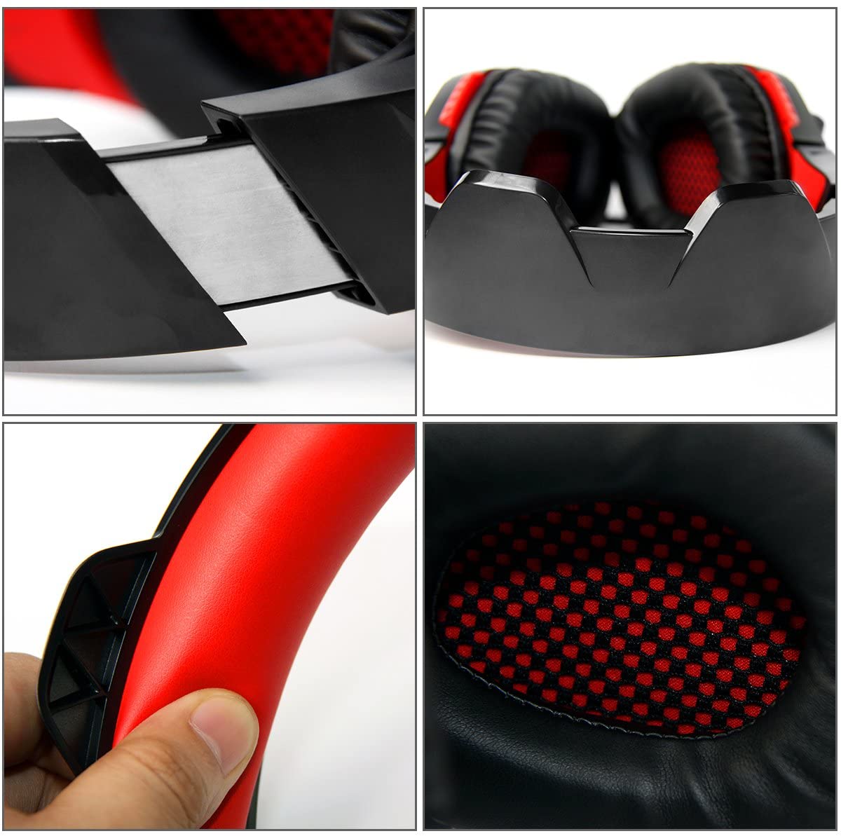 Accesorios y Gadgets  Auriculares  con cable vincha gamer K1-b Rojo