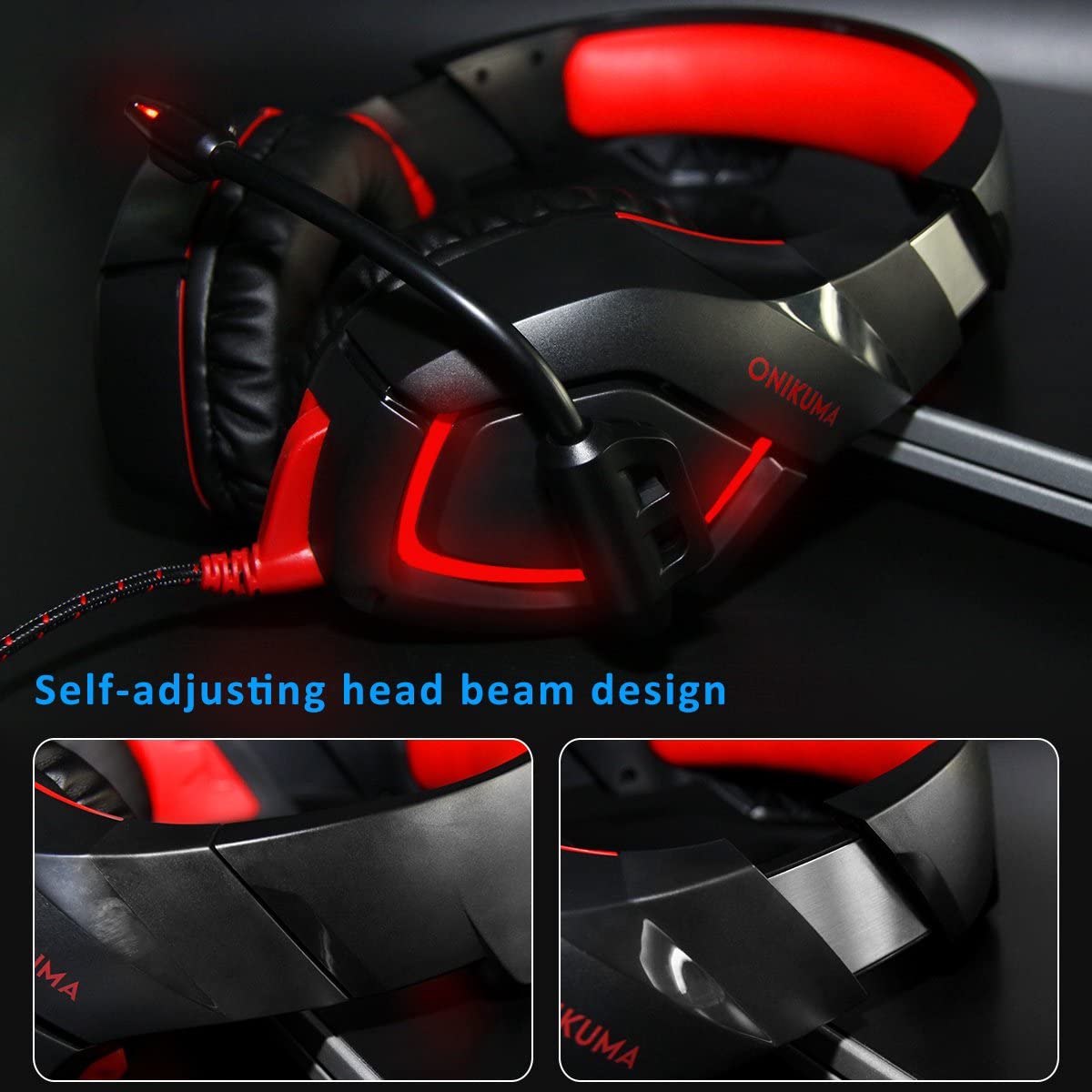 Accesorios y Gadgets  Auriculares  con cable vincha gamer K1-b Rojo