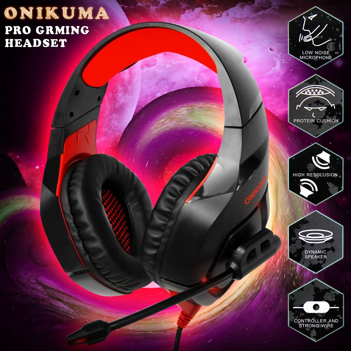 Accesorios y Gadgets  Auriculares  con cable vincha gamer K1-b Rojo