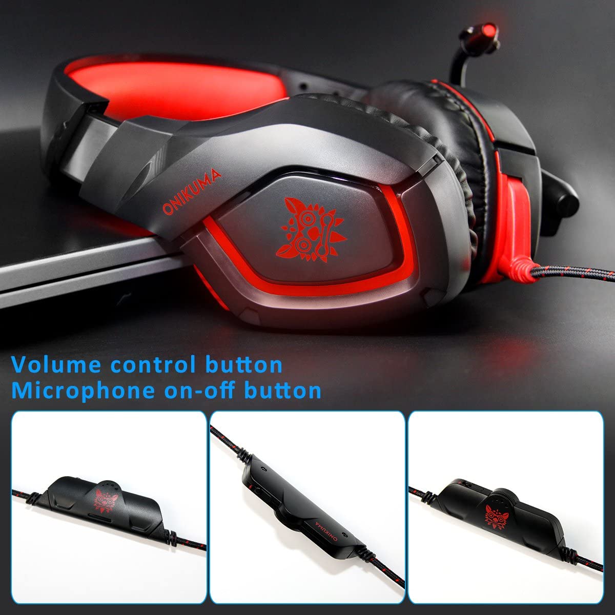 Accesorios y Gadgets  Auriculares  con cable vincha gamer K1-b Rojo