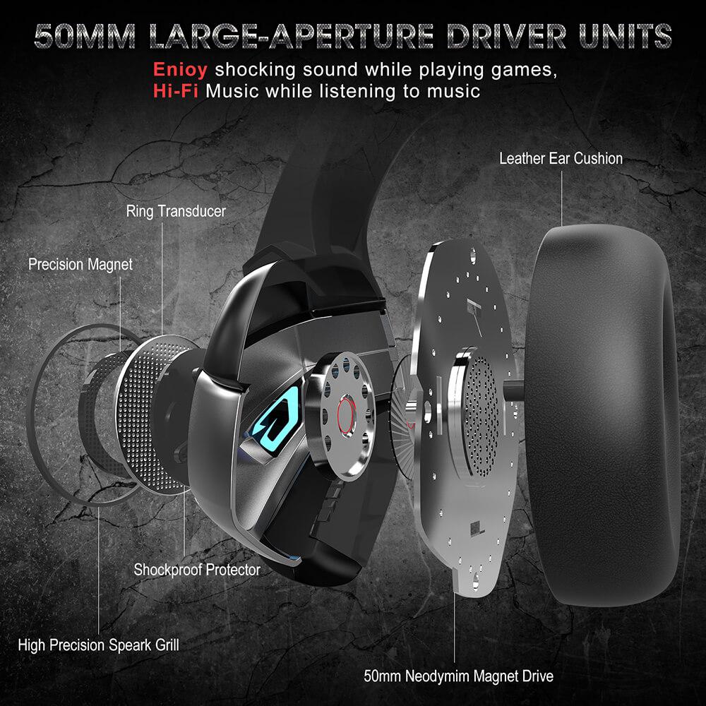 Accesorios y Gadgets  Auriculares  con cable vincha gamer K5 Pro Azul