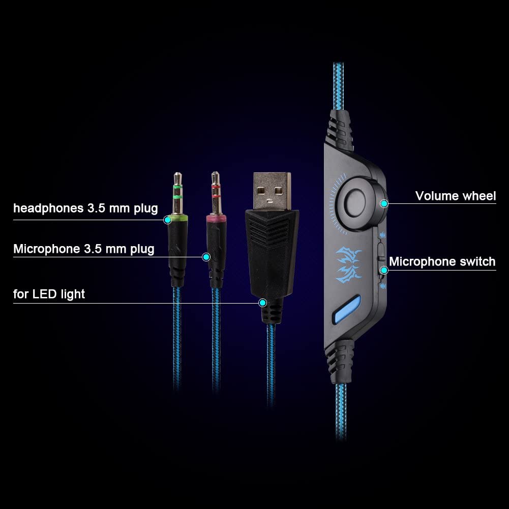 Accesorios y Gadgets  Auriculares  con cable vincha gamer G2000 Azul