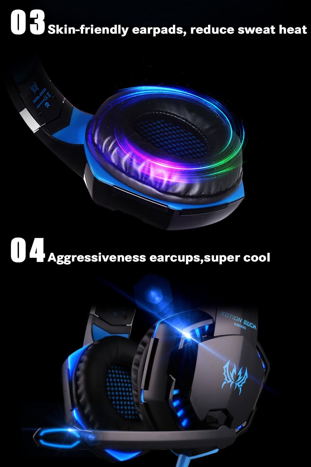 Accesorios y Gadgets  Auriculares  con cable vincha gamer G2000 Azul