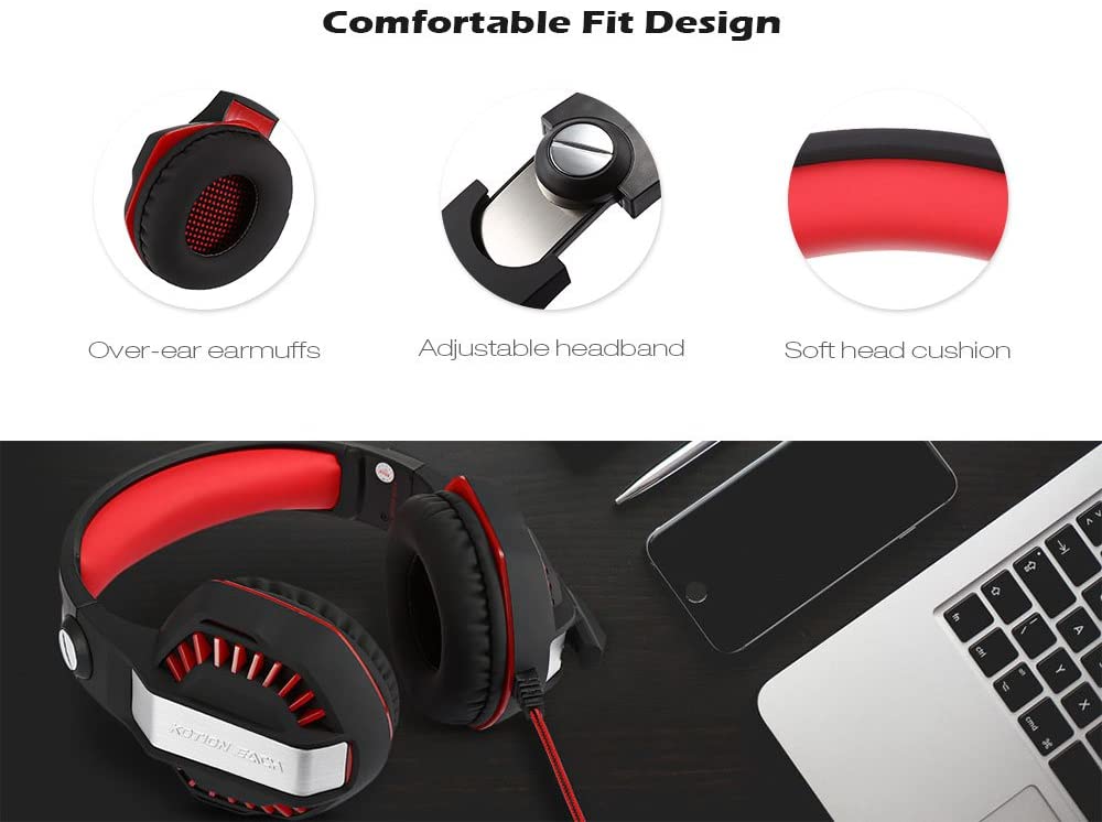 Accesorios y Gadgets  Auriculares  con cable vincha gamer G2000 v2 (Pro) Rojo