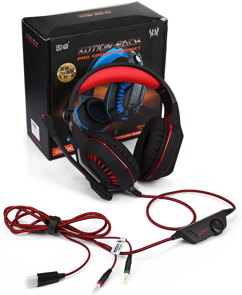 Accesorios y Gadgets  Auriculares  con cable vincha gamer G2000 v2 (Pro) Rojo