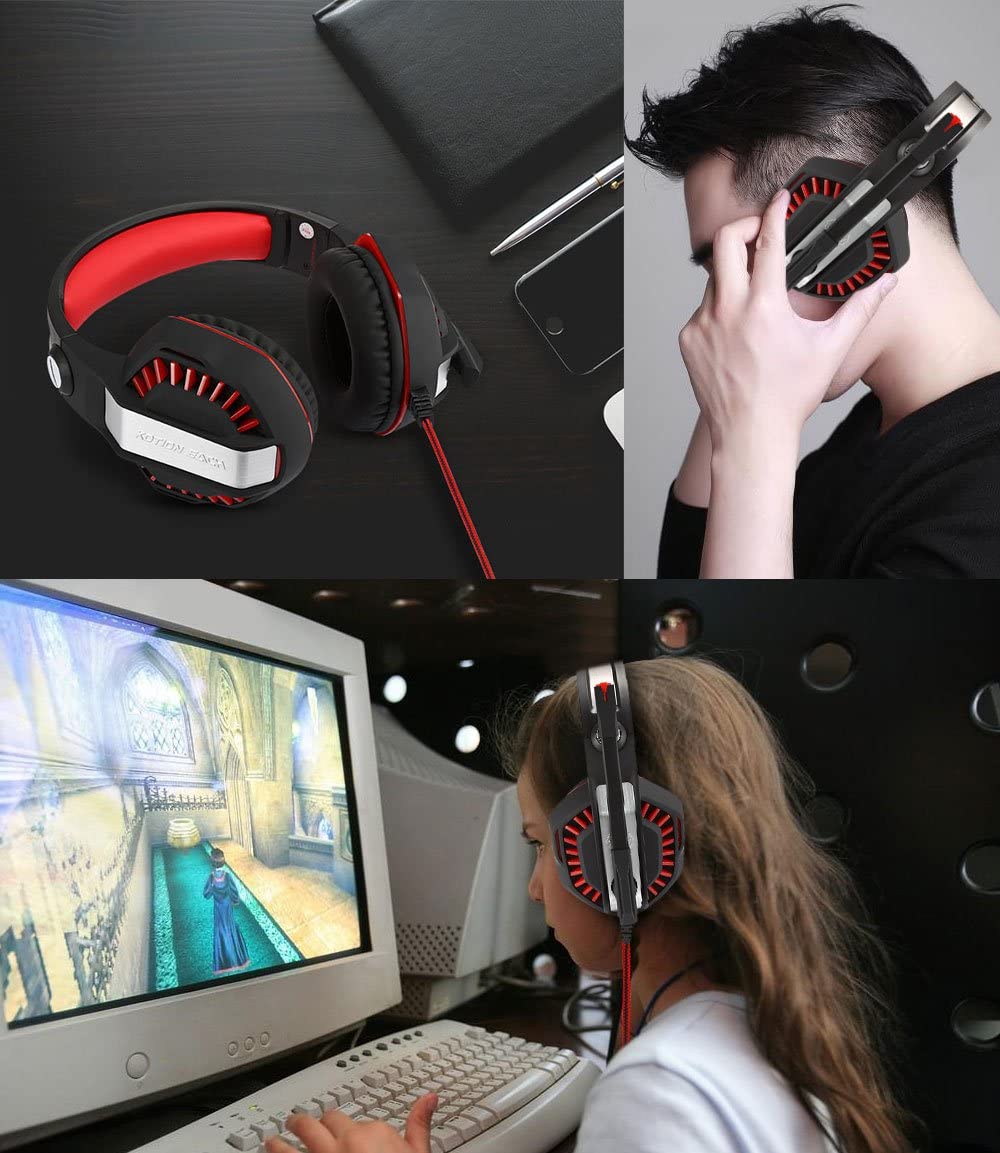 Accesorios y Gadgets  Auriculares  con cable vincha gamer G2000 v2 (Pro) Rojo
