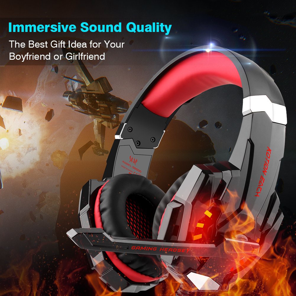 Accesorios y Gadgets  Auriculares  con cable vincha gamer G9000 Rojo