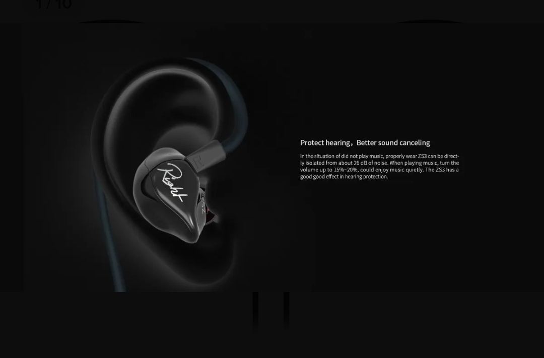 Accesorios y Gadgets  Auriculares  con cable In-ear Zs3 con mic Negro