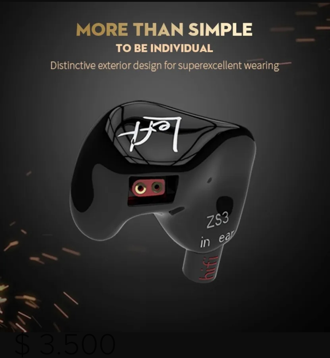 Accesorios y Gadgets  Auriculares  con cable In-ear Zs3 con mic Negro