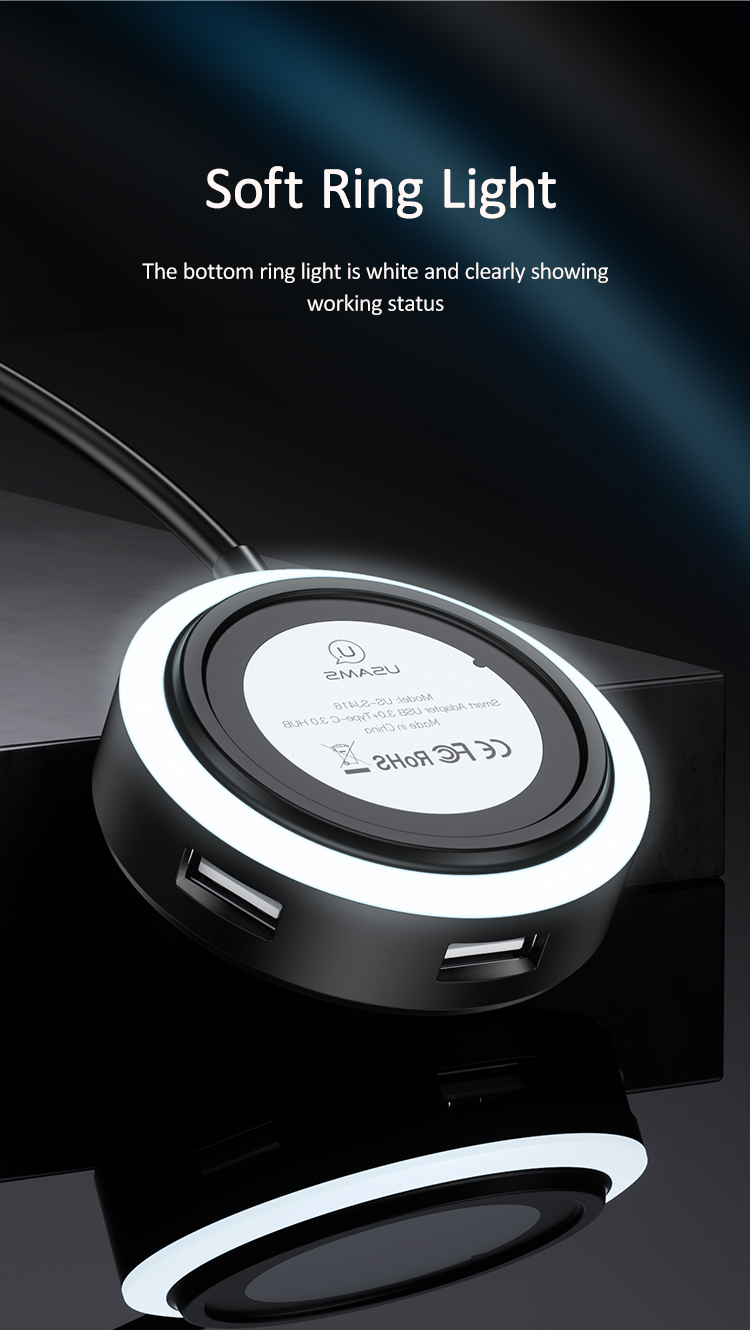 Accesorios y Gadgets  Adaptador HUB 4 USB 3.0 Us-Sj414 Negro
