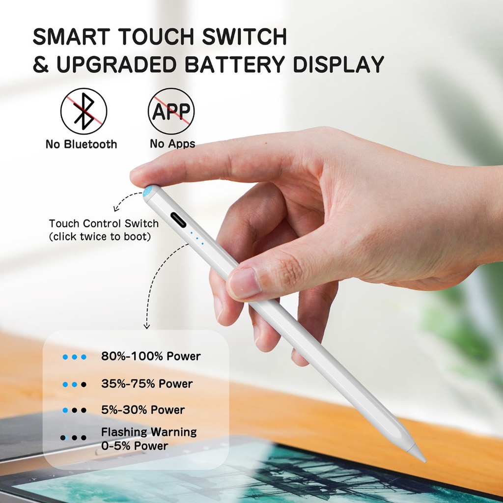 Accesorios y Gadgets  L�piz �ptico L�piz �ptico Activo Tipo C para iPad Blanco