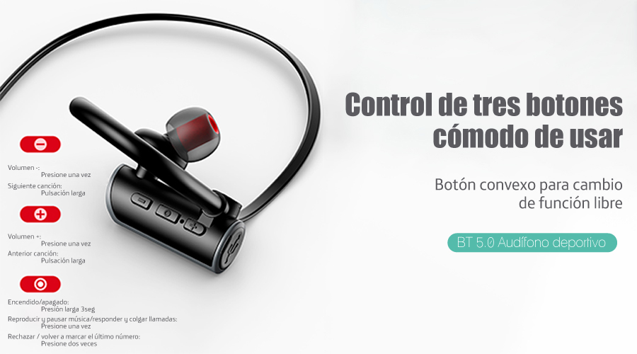Accesorios y Gadgets  Auriculares  bluetooth deportivos S4 Bt 5.0 Us-yd004 Negro/rojo