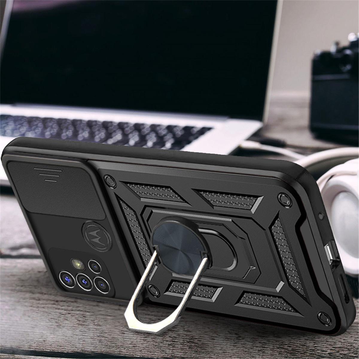 Protectores para celular  para Motorola  MOTO G10 / G20 / G30 Funda reforzada con anillo v3 cubre c�mara Negro