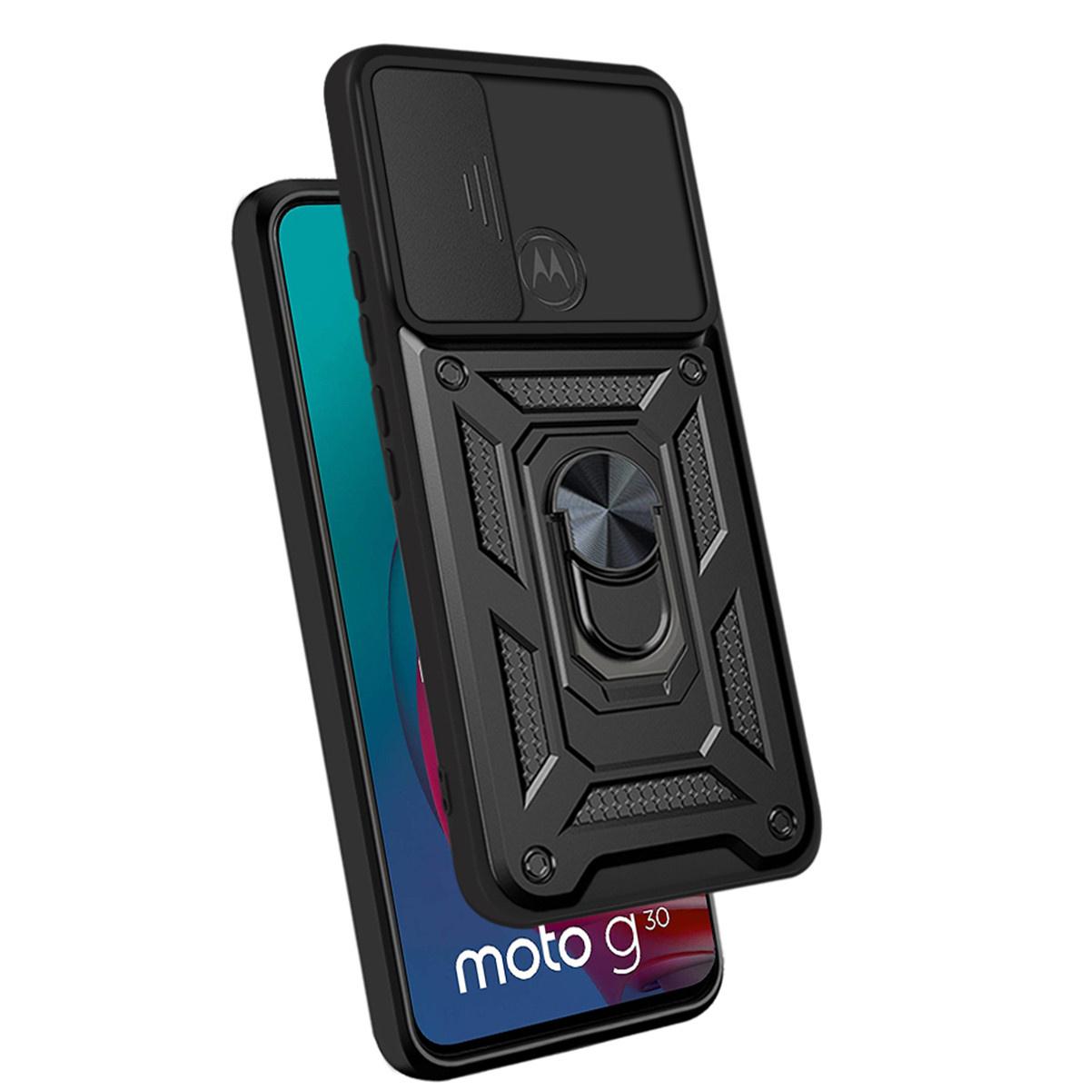 Protectores para celular  para Motorola  MOTO G10 / G20 / G30 Funda reforzada con anillo v3 cubre c�mara Negro