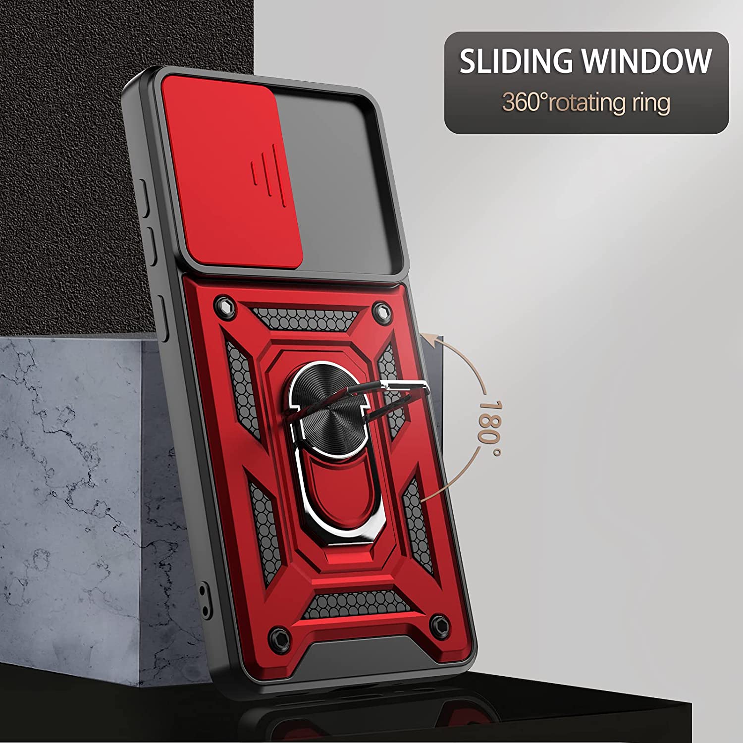 Protectores para celular  para Samsung  S20 Fe Funda reforzada con anillo v3 cubre c�mara Rojo