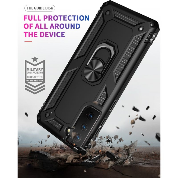 Protectores para celular  para Samsung  S21 Fe Funda reforzada con anillo v2 Negro