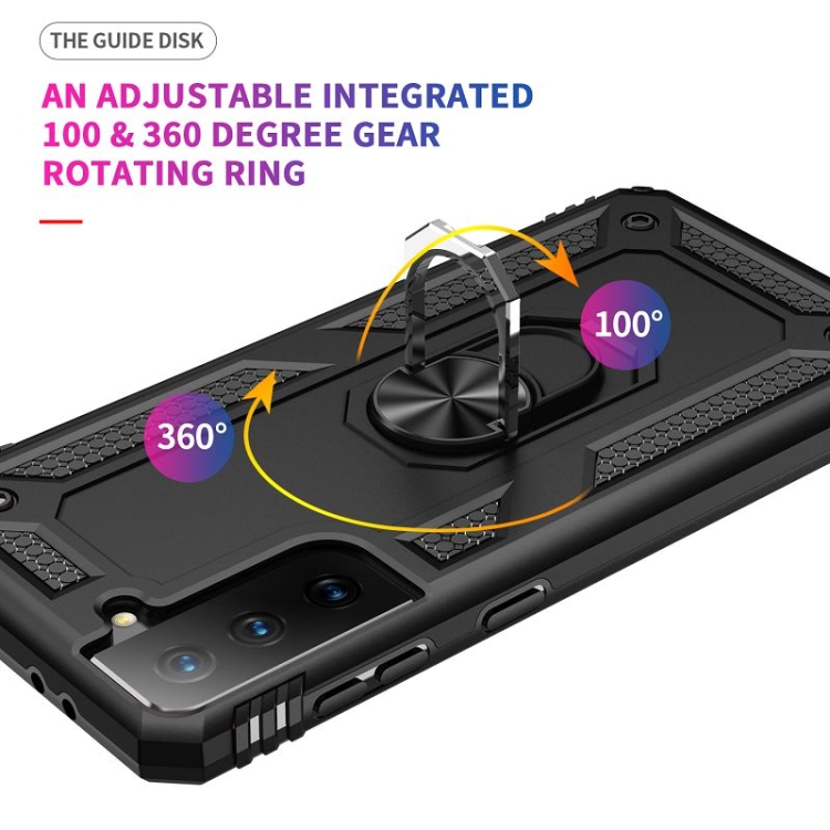 Protectores para celular  para Samsung  S21 Fe Funda reforzada con anillo v2 Negro
