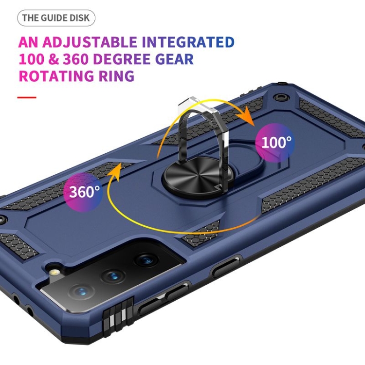 Protectores para celular  para Samsung  S21 Fe Funda reforzada con anillo v2 Azul