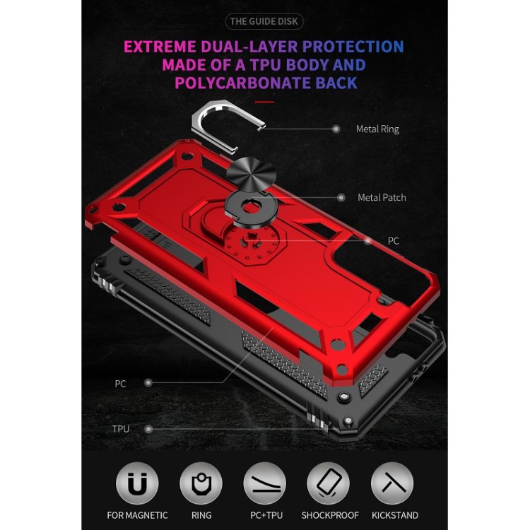 Protectores para celular  para Samsung  S21 Fe Funda reforzada con anillo v2 Rojo