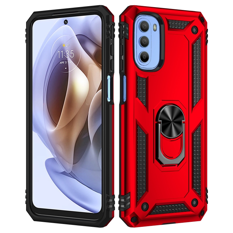 Protectores para celular  para Motorola  Moto G41 Funda reforzada con anillo v2 Rojo