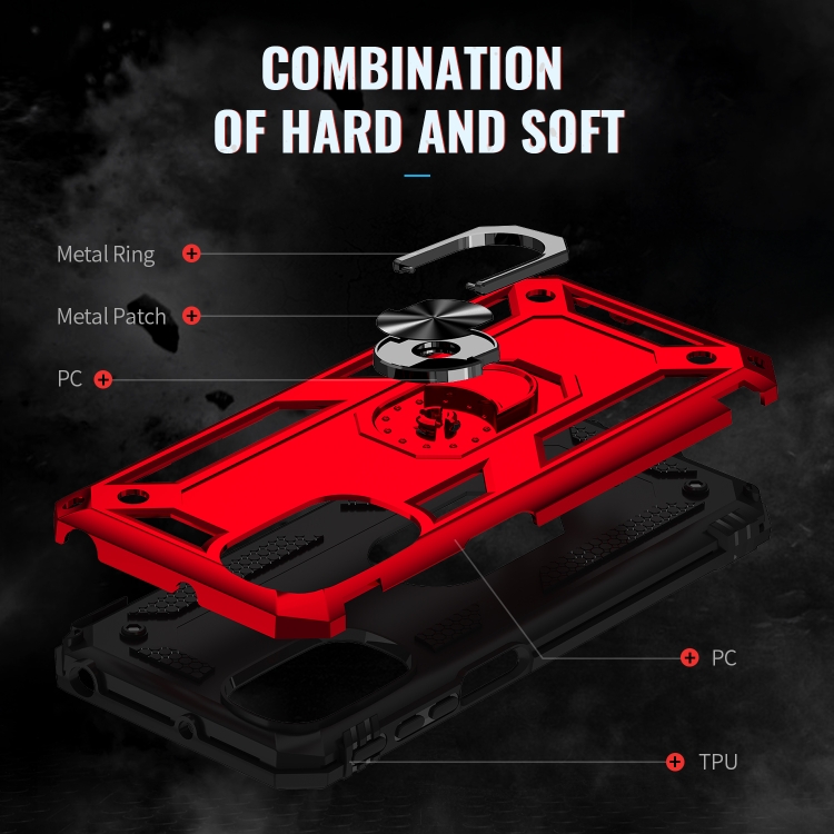 Protectores para celular  para Motorola  Moto G41 Funda reforzada con anillo v2 Rojo