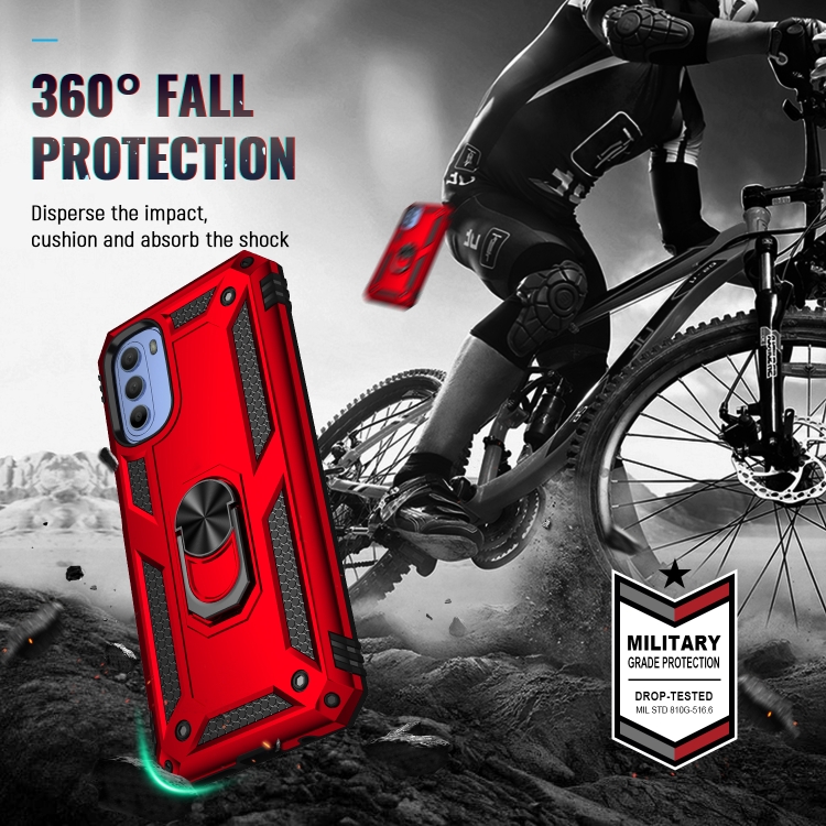 Protectores para celular  para Motorola  Moto G41 Funda reforzada con anillo v2 Rojo