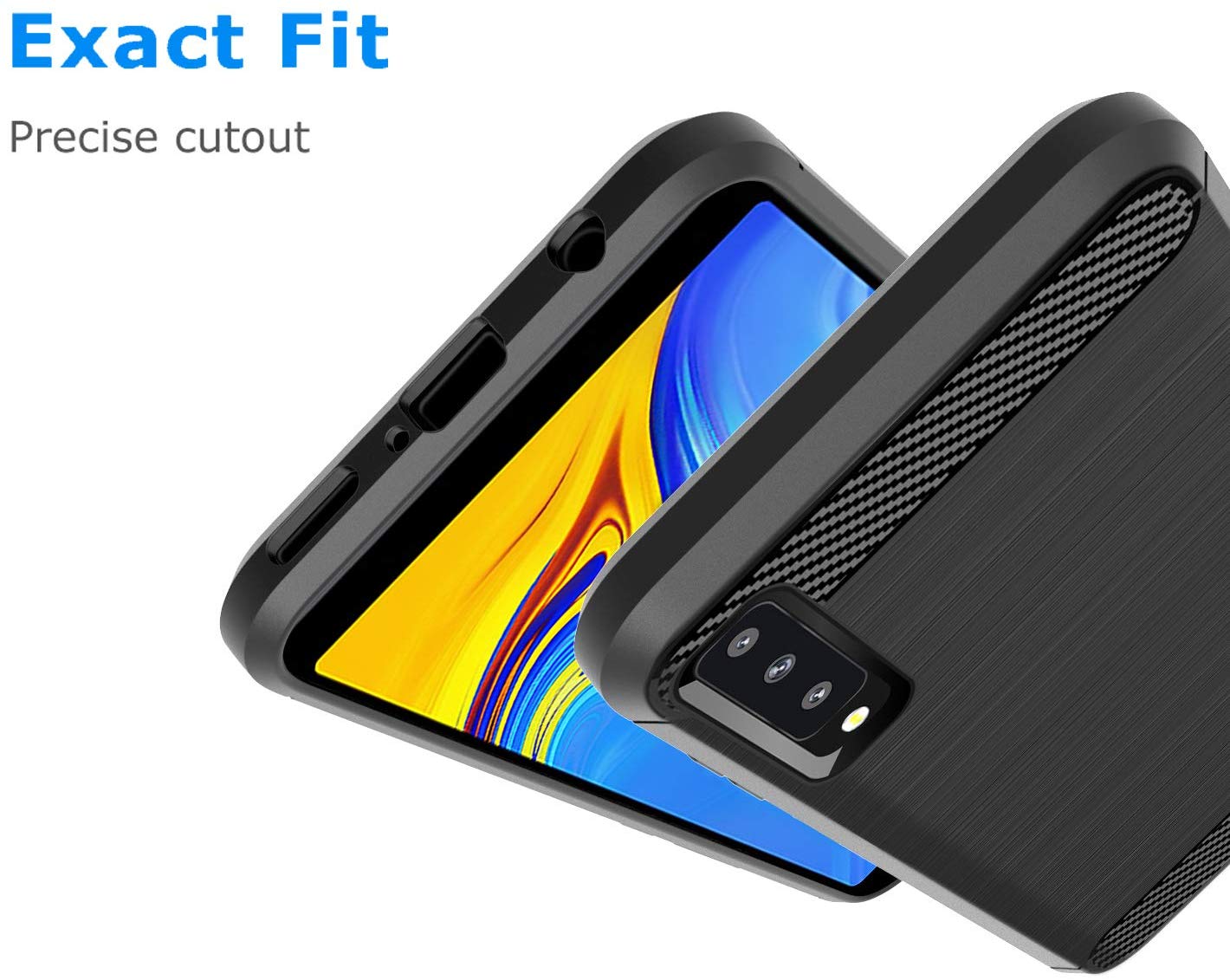 Protectores para celular  para Samsung  A7 2018 Funda de tpu fibra de carbono Negro