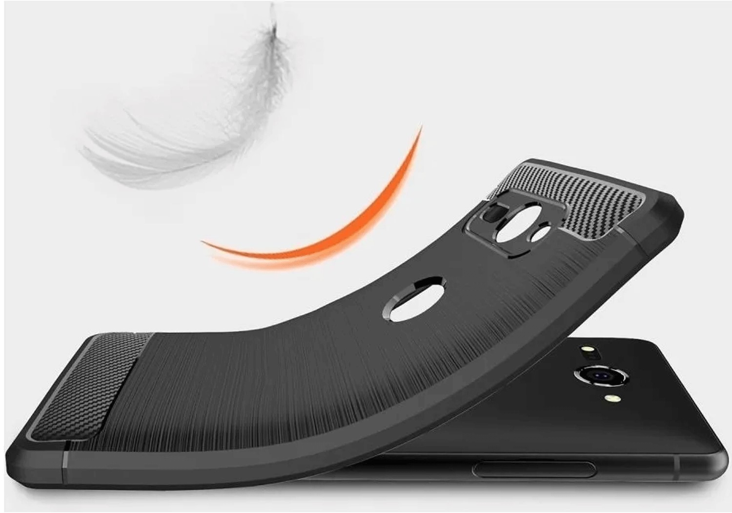 Protectores para celular  para Sony  Xperia XZ2 Compact Funda de tpu fibra de carbono Negro