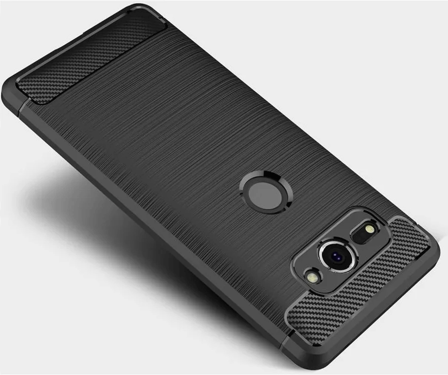 Protectores para celular  para Sony  Xperia XZ2 Compact Funda de tpu fibra de carbono Negro