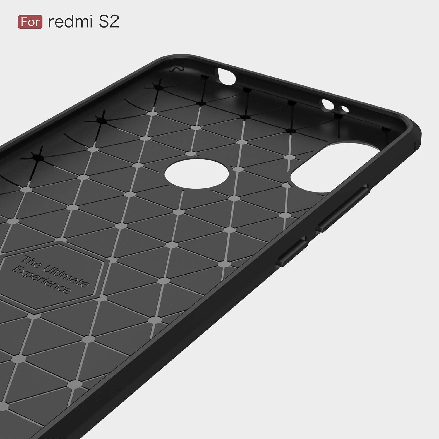 Protectores para celular  para Xiaomi  Redmi S2 Funda de tpu fibra de carbono Negro