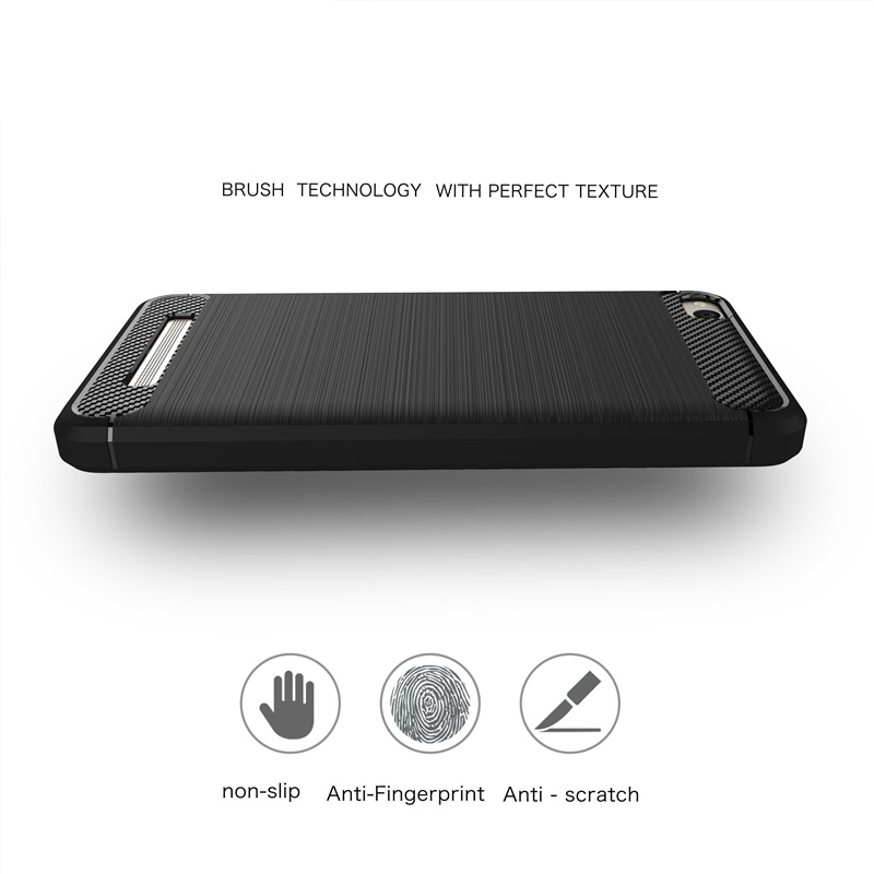Protectores para celular  para Xiaomi  Redmi 5a Funda de tpu fibra de carbono Negro