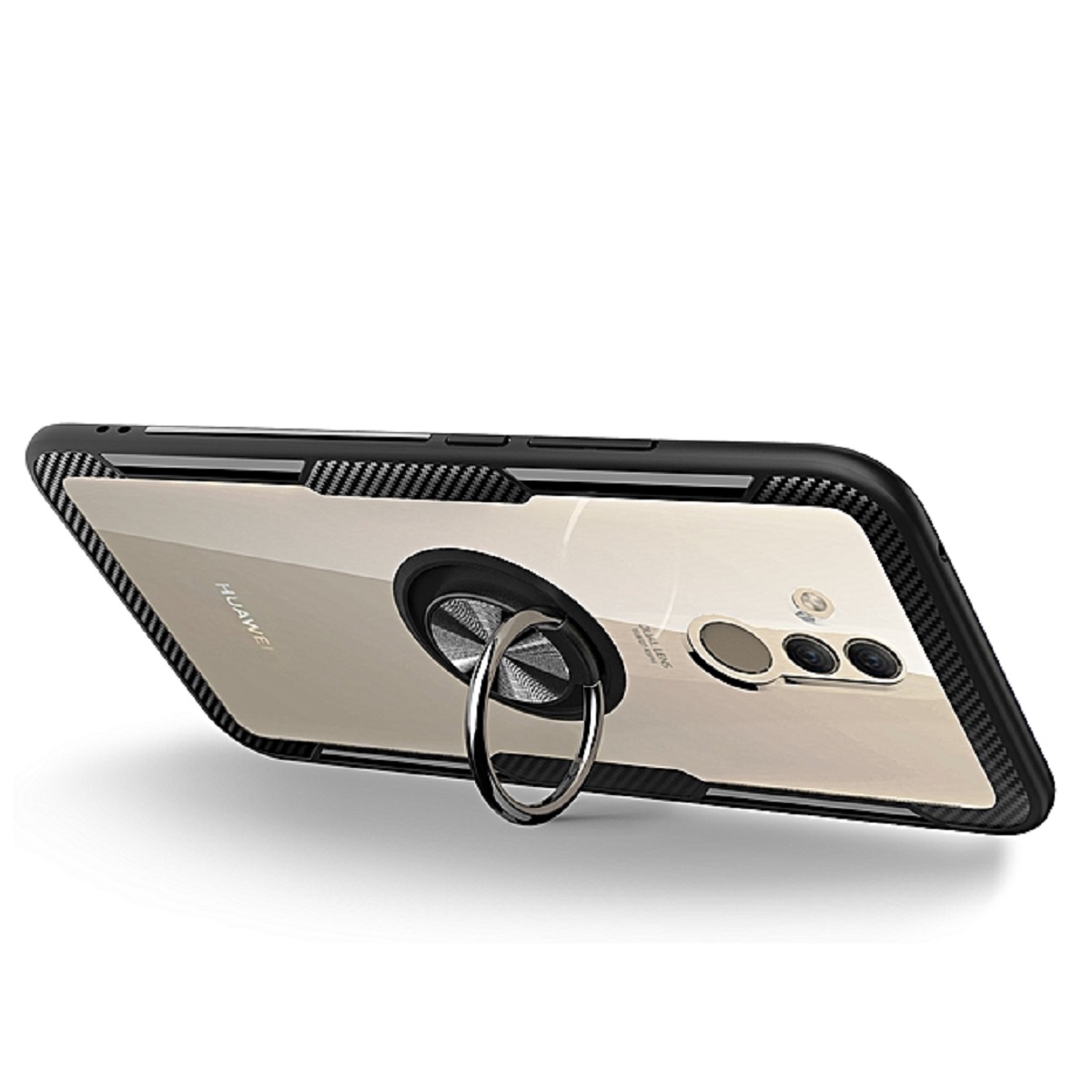 Protectores para celular  para Huawei  Mate 20 Lite Funda de acr�lico con anillo Negro