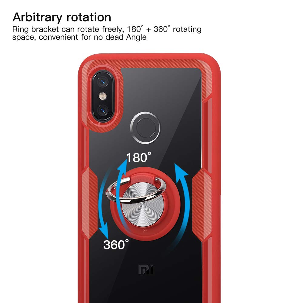 Protectores para celular  para Xiaomi  Mi 8 Funda de acr�lico con anillo Rojo